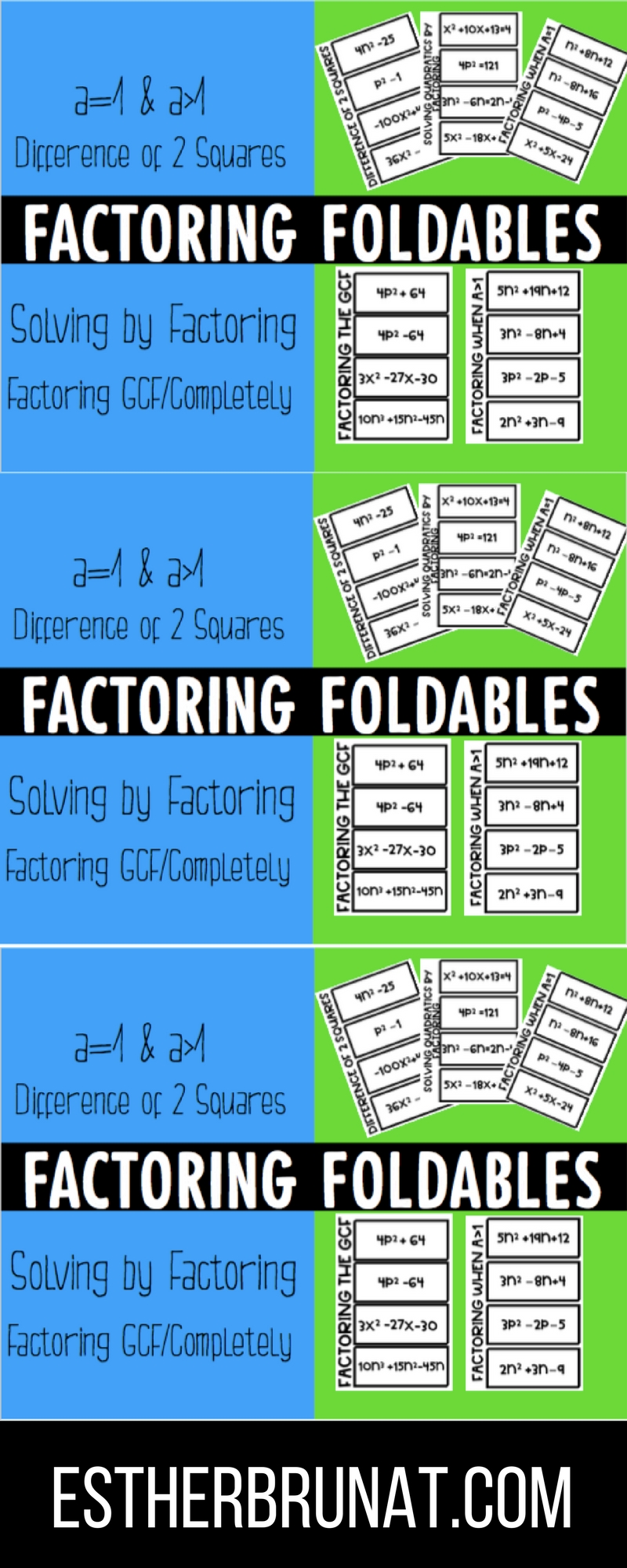 Factoring Polynomials &amp; Trinomials Foldables